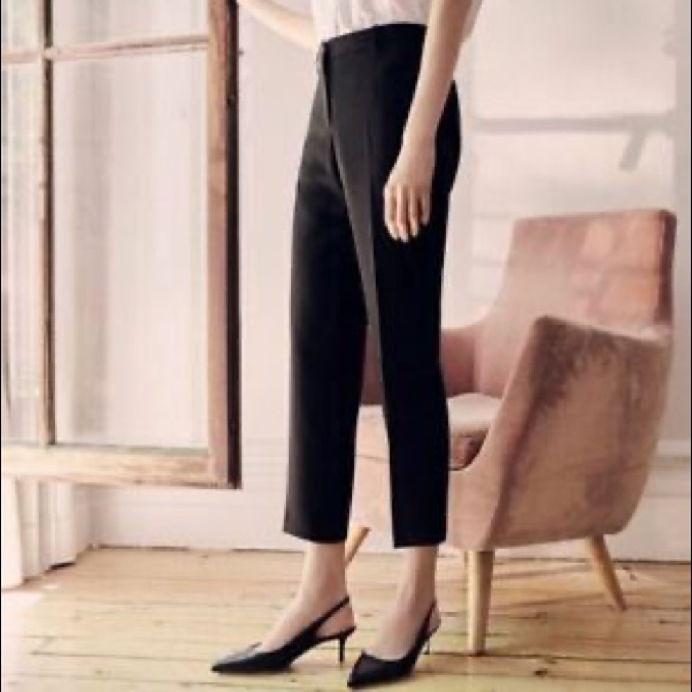 Theory black Treeca 2 cropped ankle pants trousers